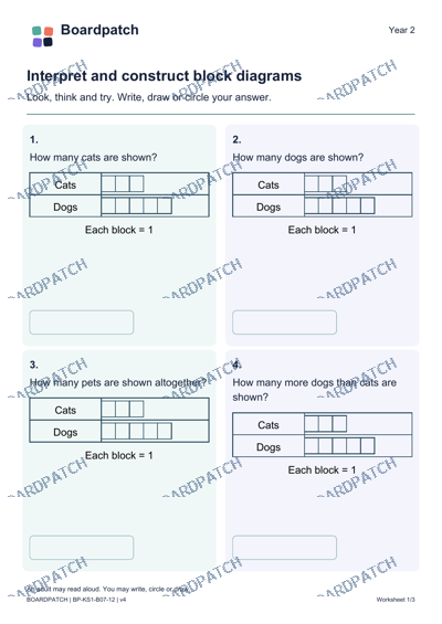 Worksheet preview: Interpret and construct block diagrams